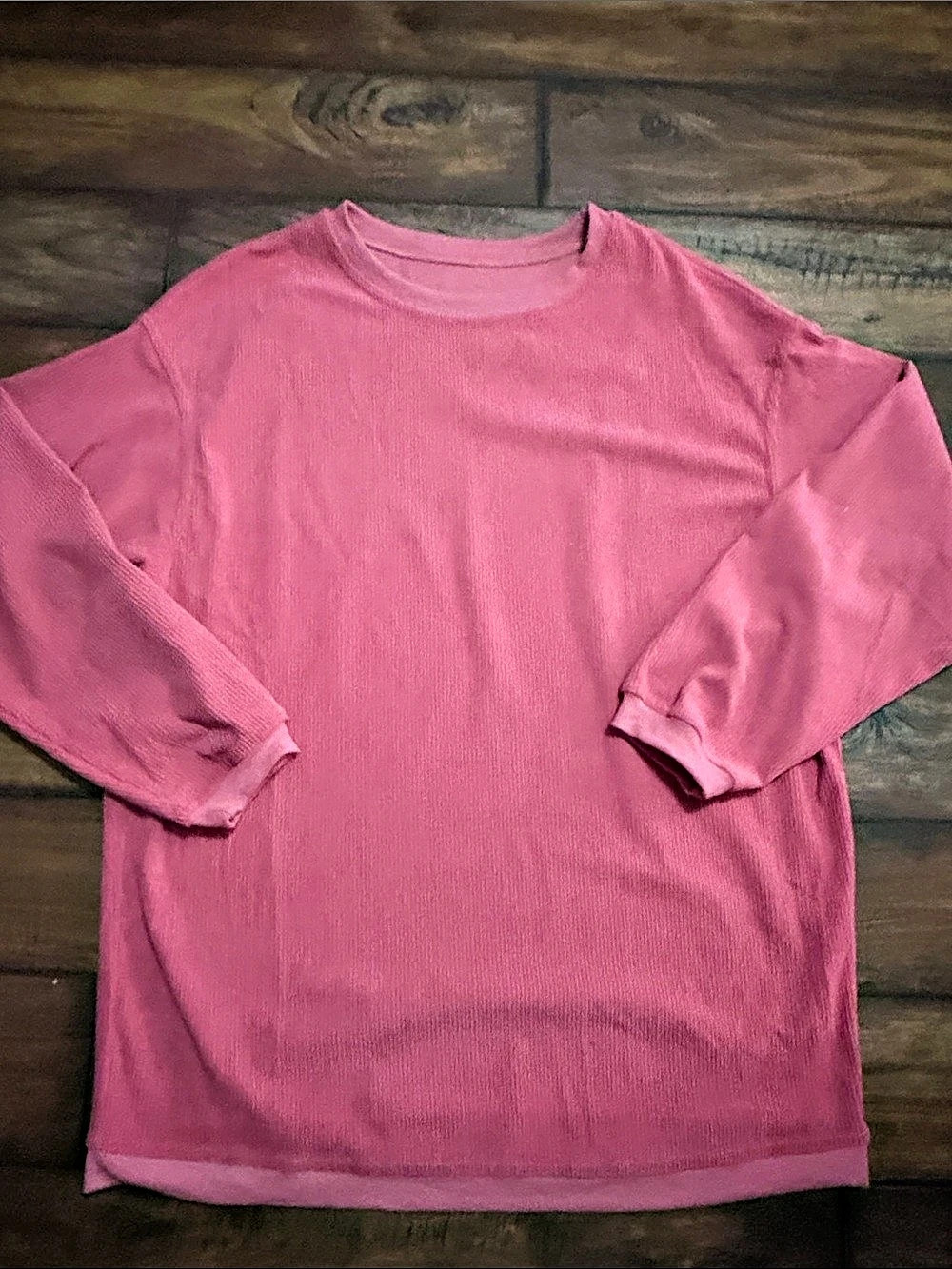 Pink NWOT Rose Ribbed Long Sleeve Top
